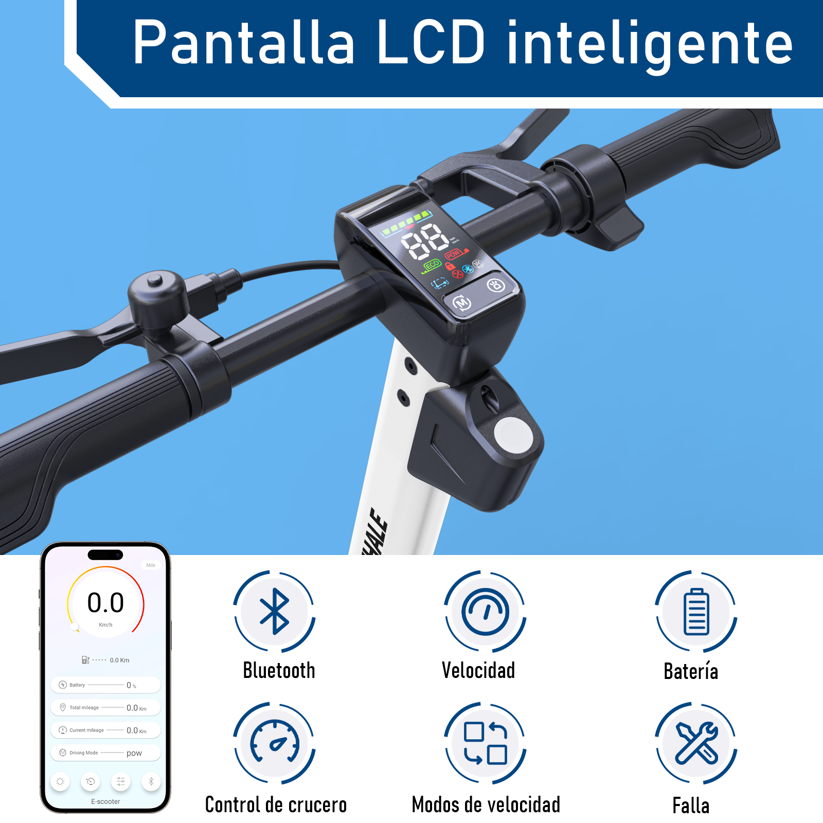 Scooter Eléctrico Honey Whale Orno Max-S Blanco