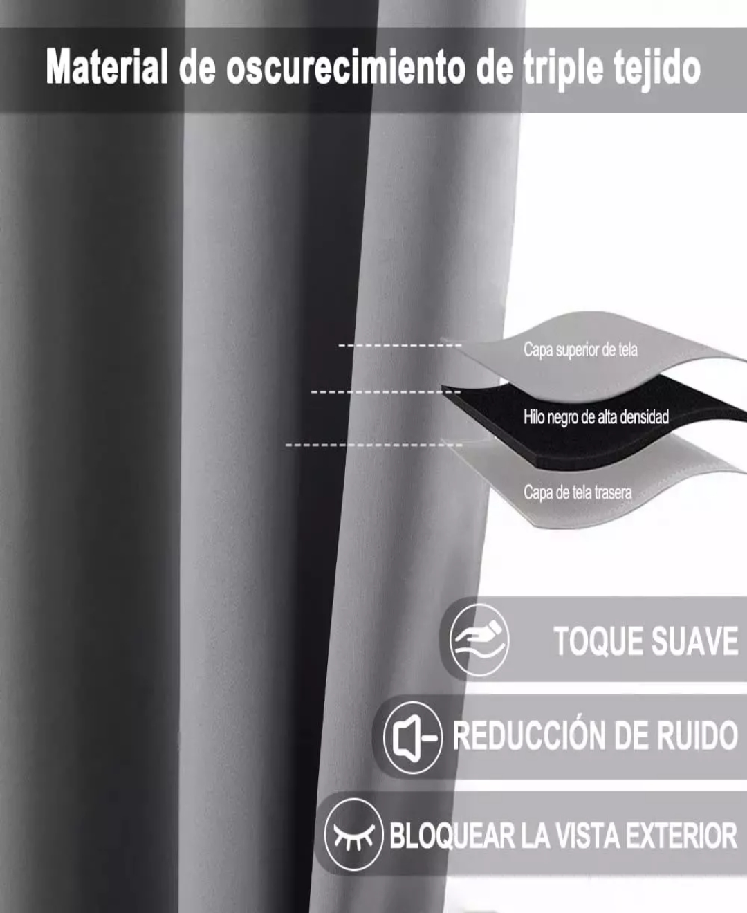 Cortinas Blackout 132x213 Cm Para Ventana Decoracion, 2pzs