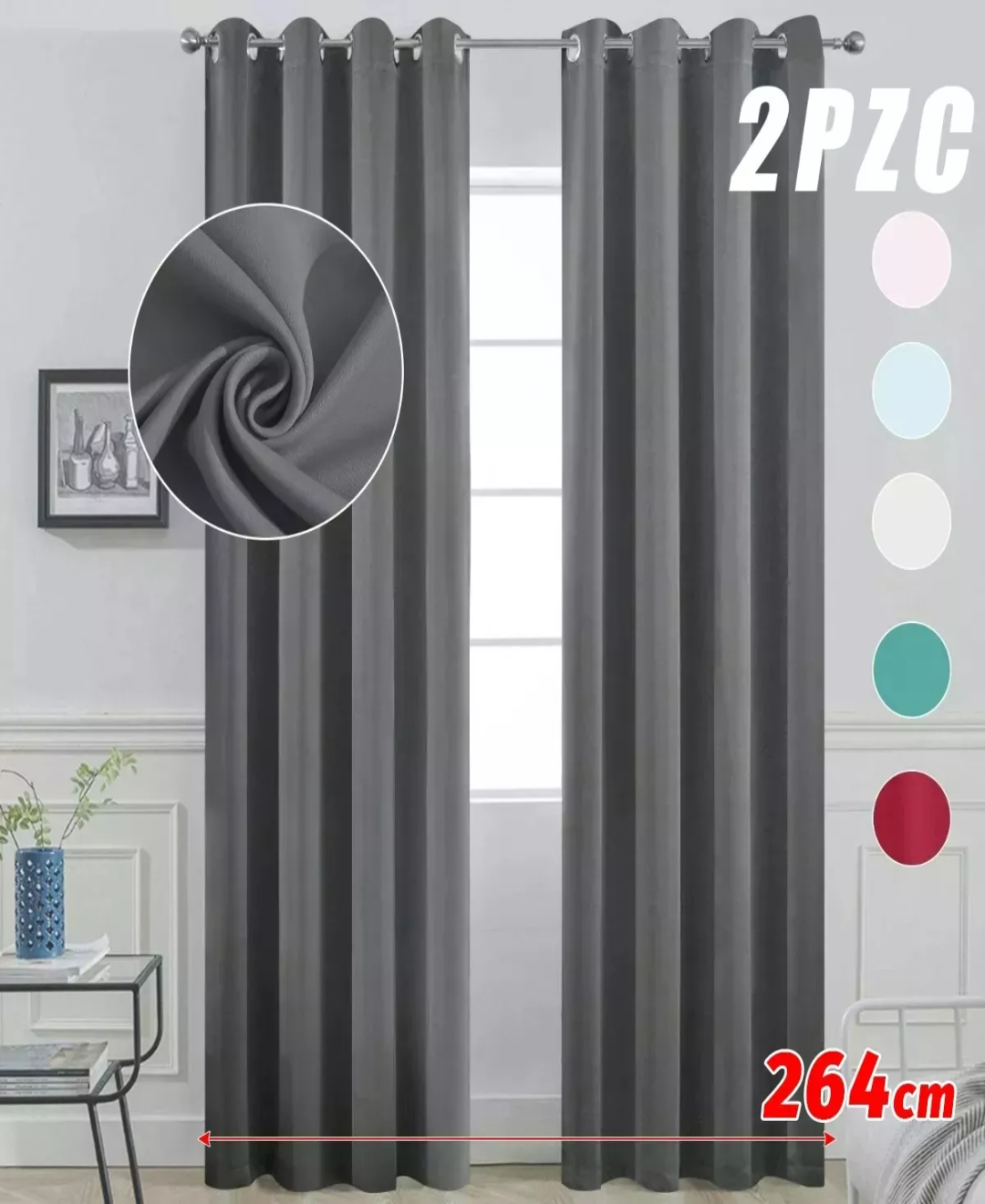 Cortinas Blackout 132x213 Cm Para Ventana Decoracion, 2pzs