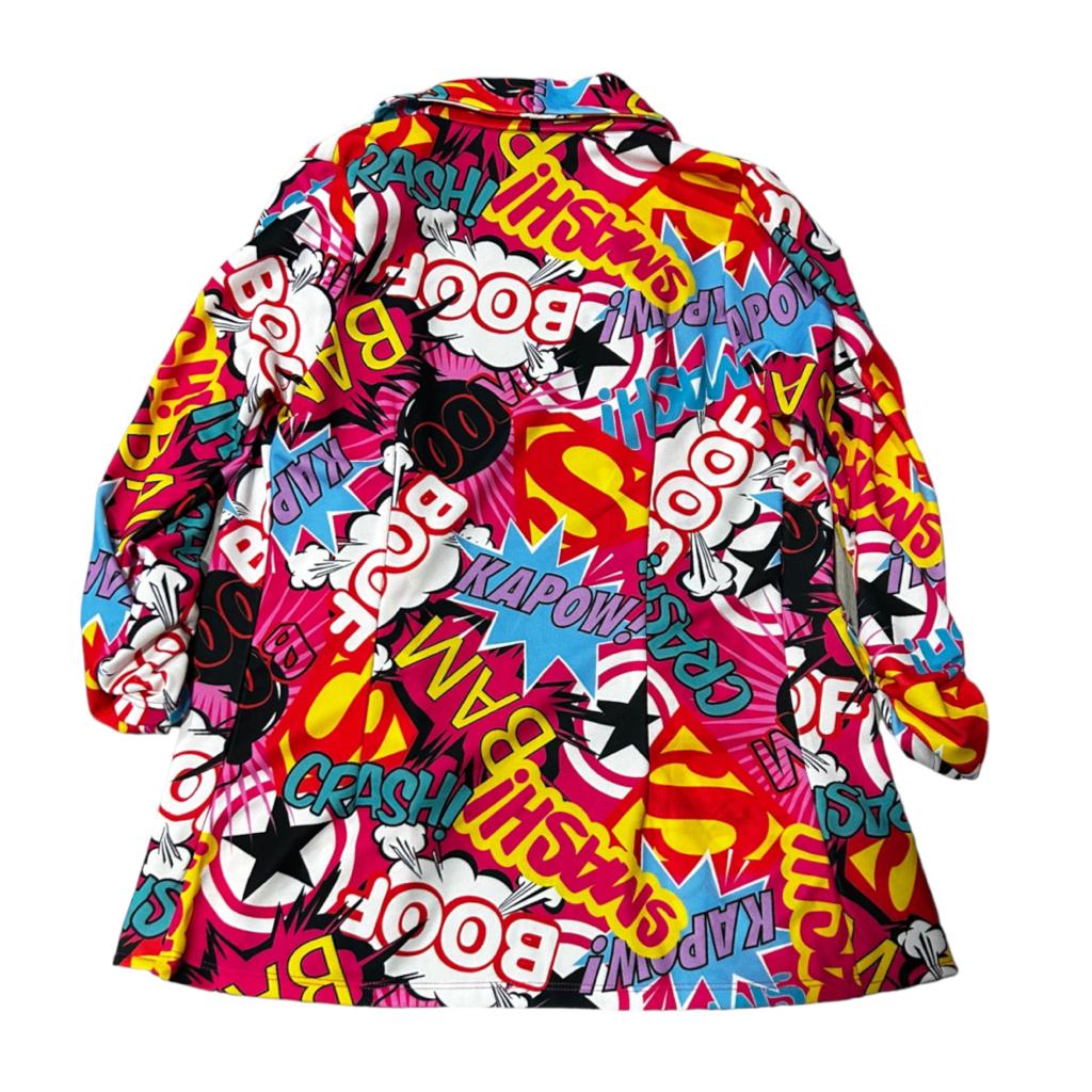 Cárdigan Saco Ensamble De Mujer Modelo Letras Tecno Crepe