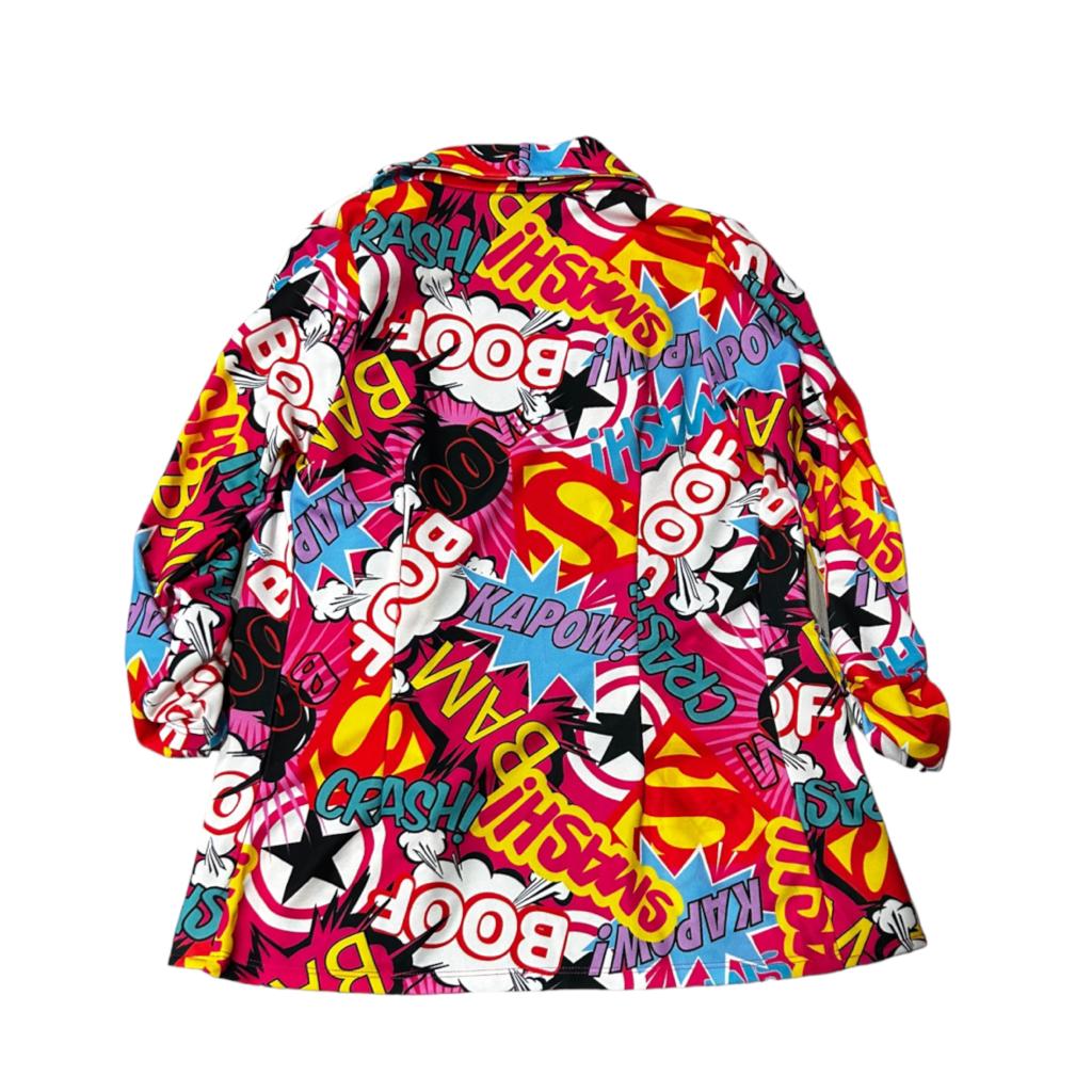 Cárdigan Saco Ensamble De Mujer Modelo Letras Tecno Crepe