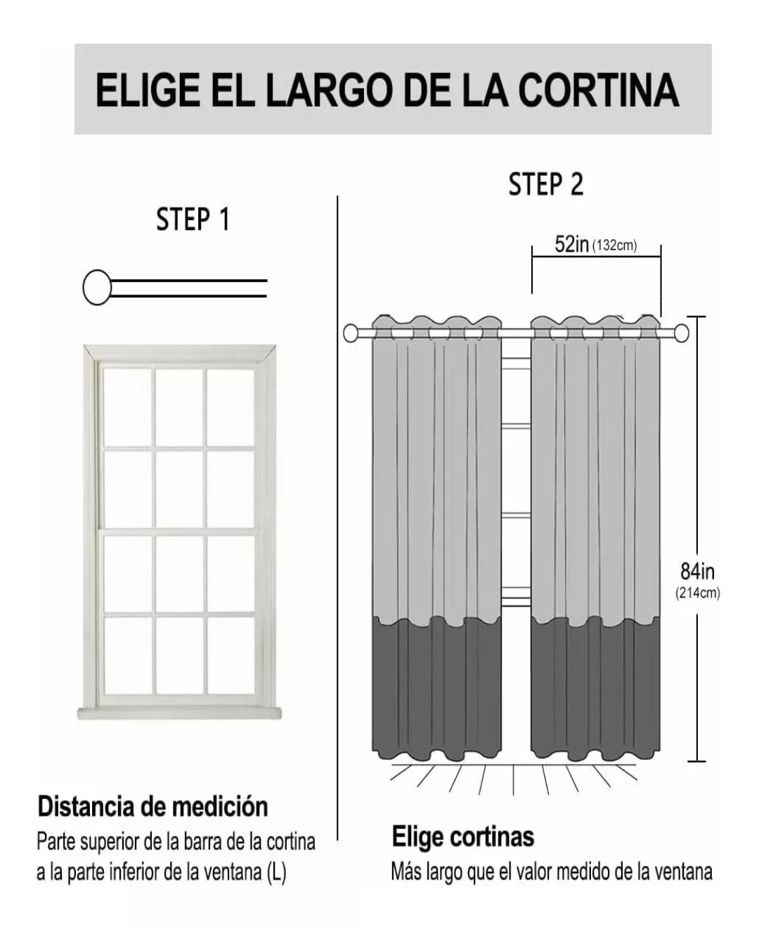 Cortina Blackout Para Ventana 132x214cm, 2pzs