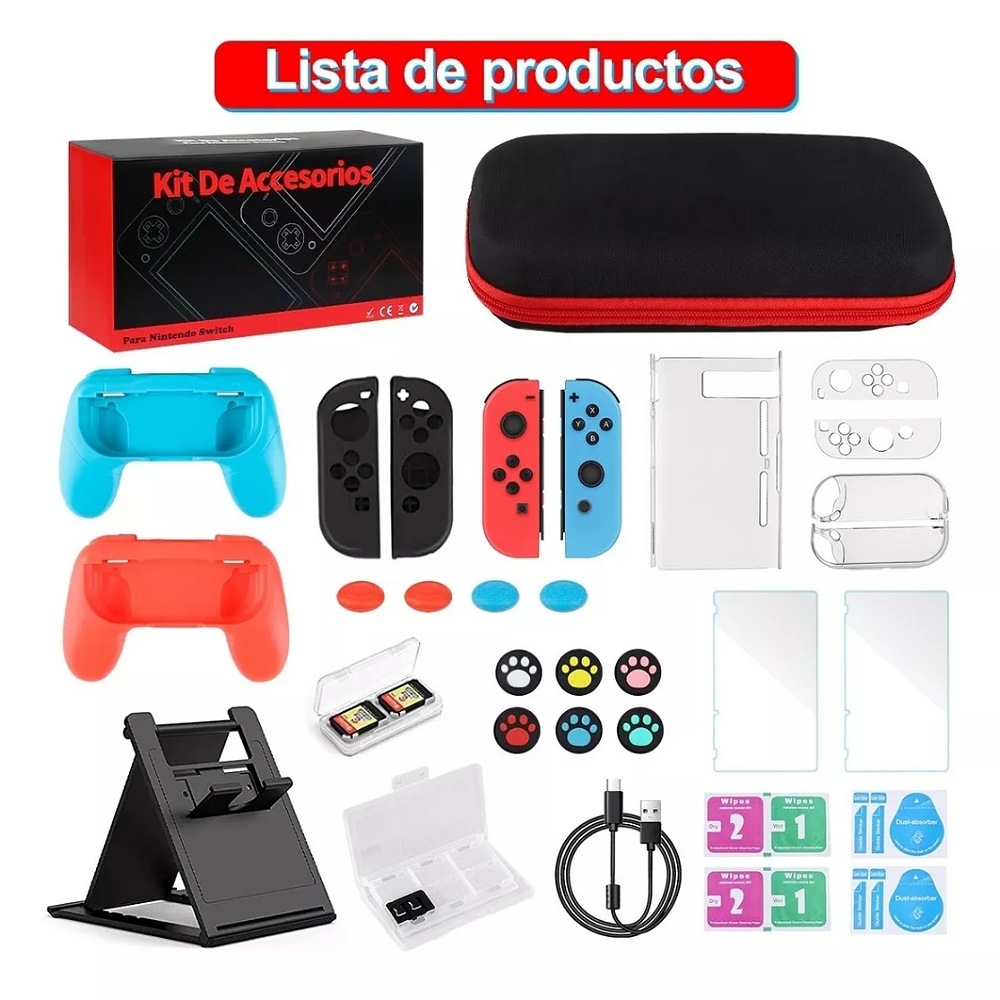 Kit De Accesorios Para Nintendo Switch Funda Estuche 32 Pcs