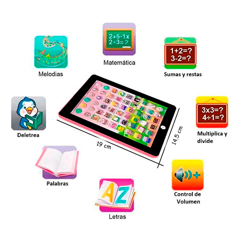 Tableta De Aprendizaje Para Niños Diversión Interactiva Educativa Juguete 