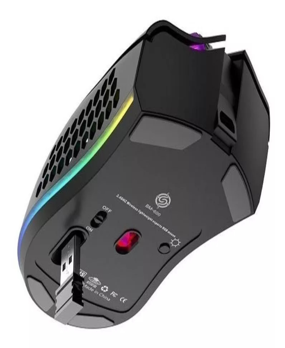 Mouse gamer inalámbrico recargable K-Snake BM600 black