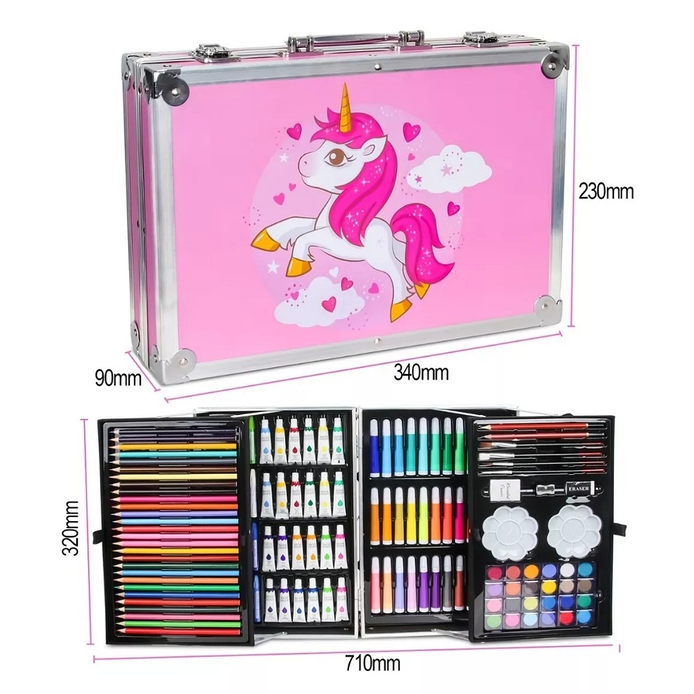 Kit De Lápices De Dibujo Marcadores Plumones Punta 145 Pcs
