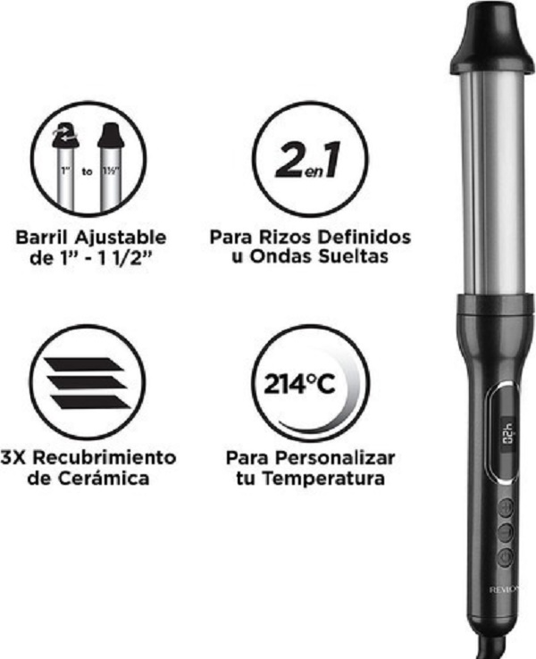 Tenaza Rizadora Revlon RVIR1183LA1 Ceramica 1 A 1.5 Pulgadas
