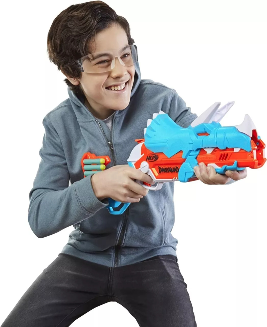 Lanzador Nerf Dinosquad Tricera-blast Con 12 Dardos 8+