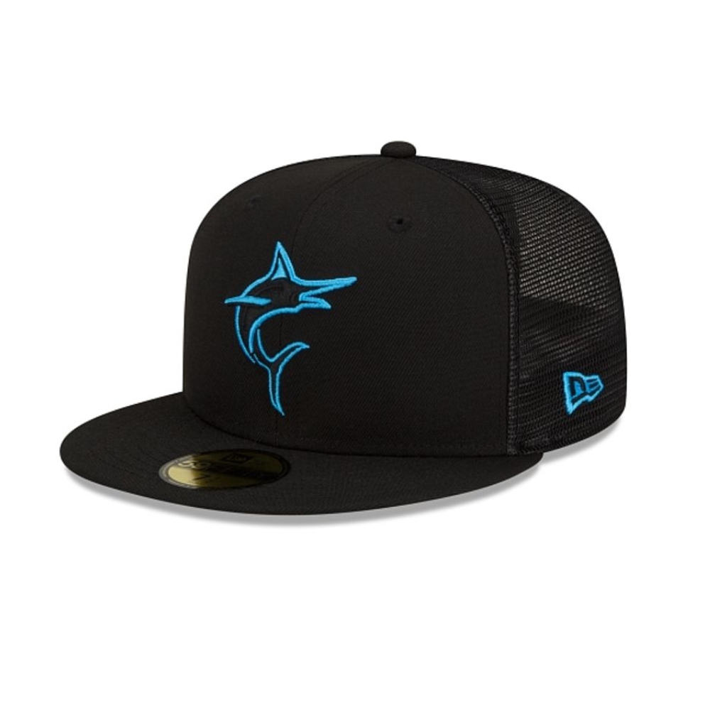 Gorra New Era Florida Marlins Negro de Malla 60228464 De Hombre