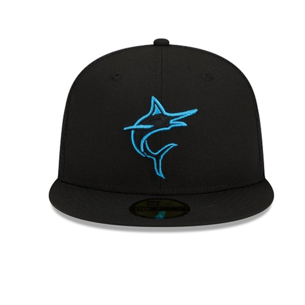 Gorra New Era Florida Marlins Negro de Malla 60228464 De Hombre
