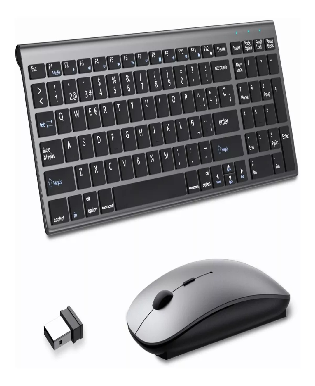 Kit Teclado Y Mouse Inalambrico Español Portátil Por Laptop