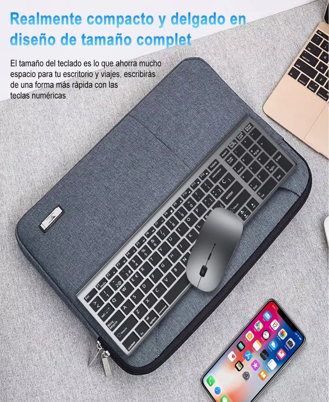 Kit Teclado Y Mouse Inalambrico Español Portátil Por Laptop