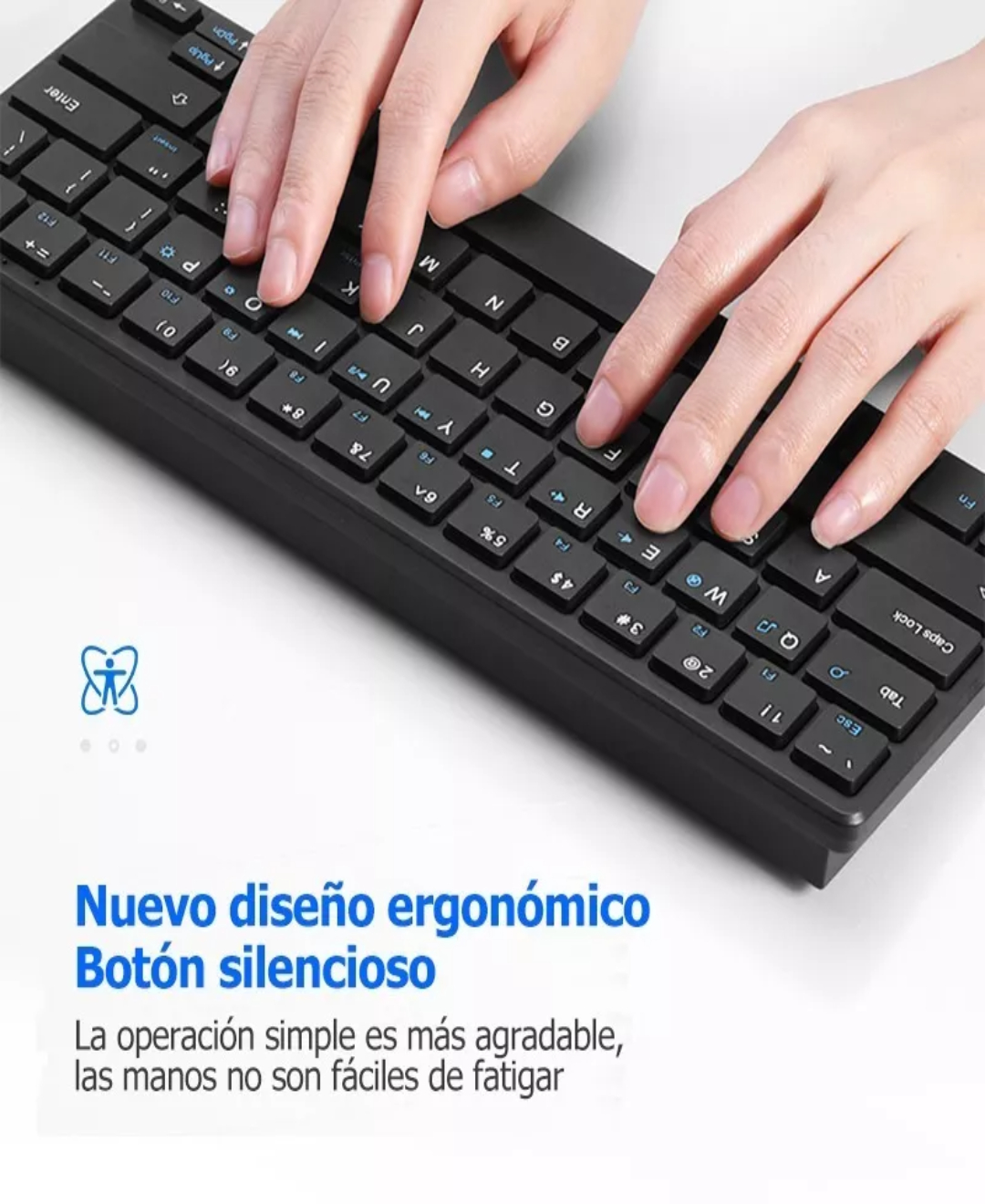 Kit Teclado Y Mouse Inalambrico Tecla Sensible, Tacto Suave