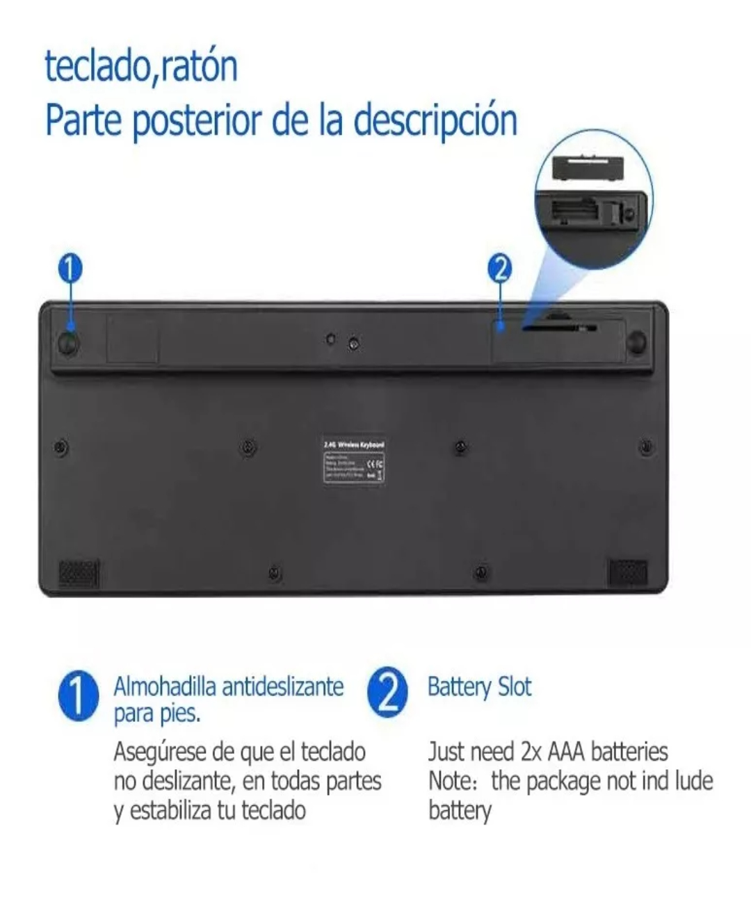 Kit Teclado Y Mouse Inalambrico Tecla Sensible, Tacto Suave