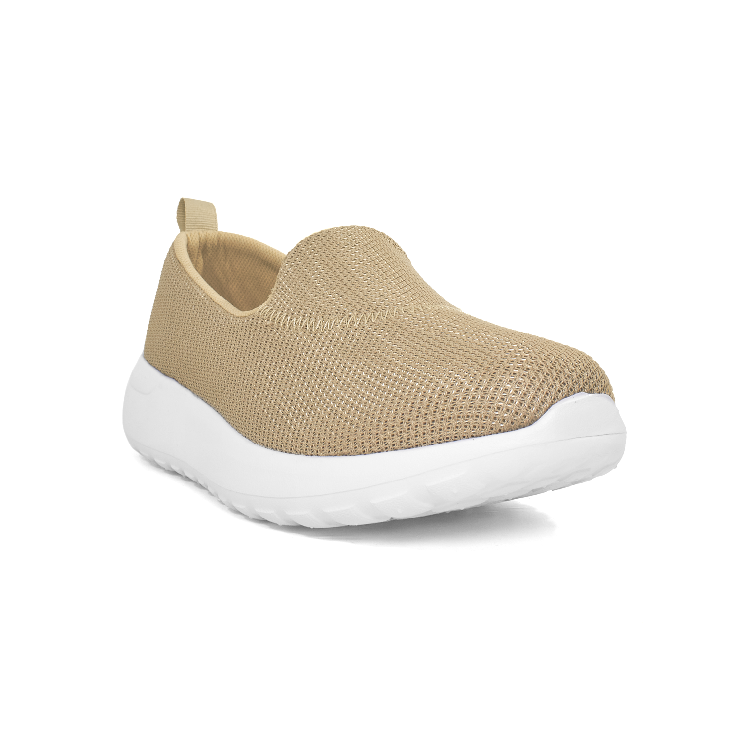 Tenis color beige para dama, calzado de descanso casual