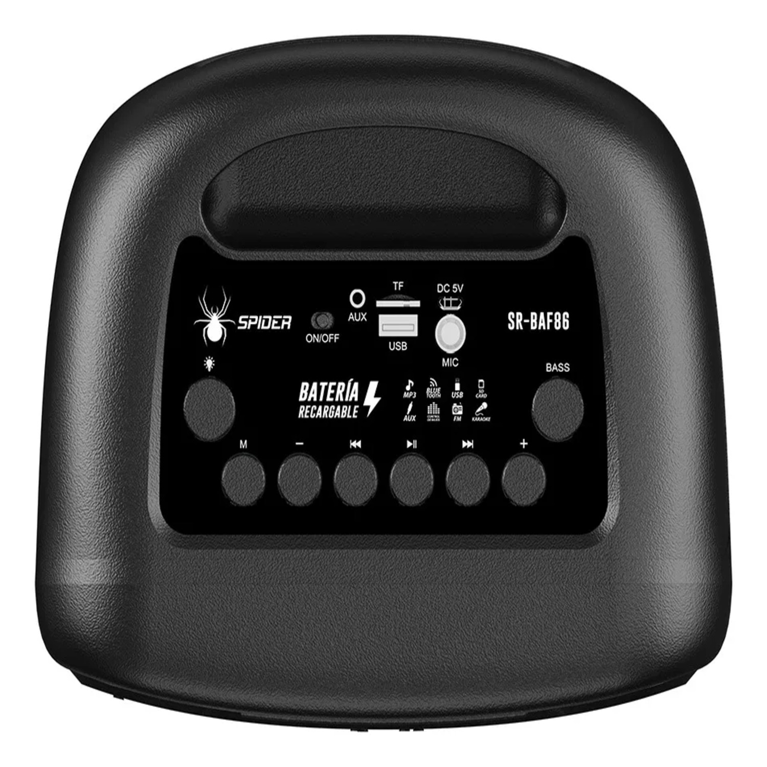 BOCINA AMPLIFICADA DE 8" DE 12,000 WATTS CON BLUETOOTH Y LUCES LED