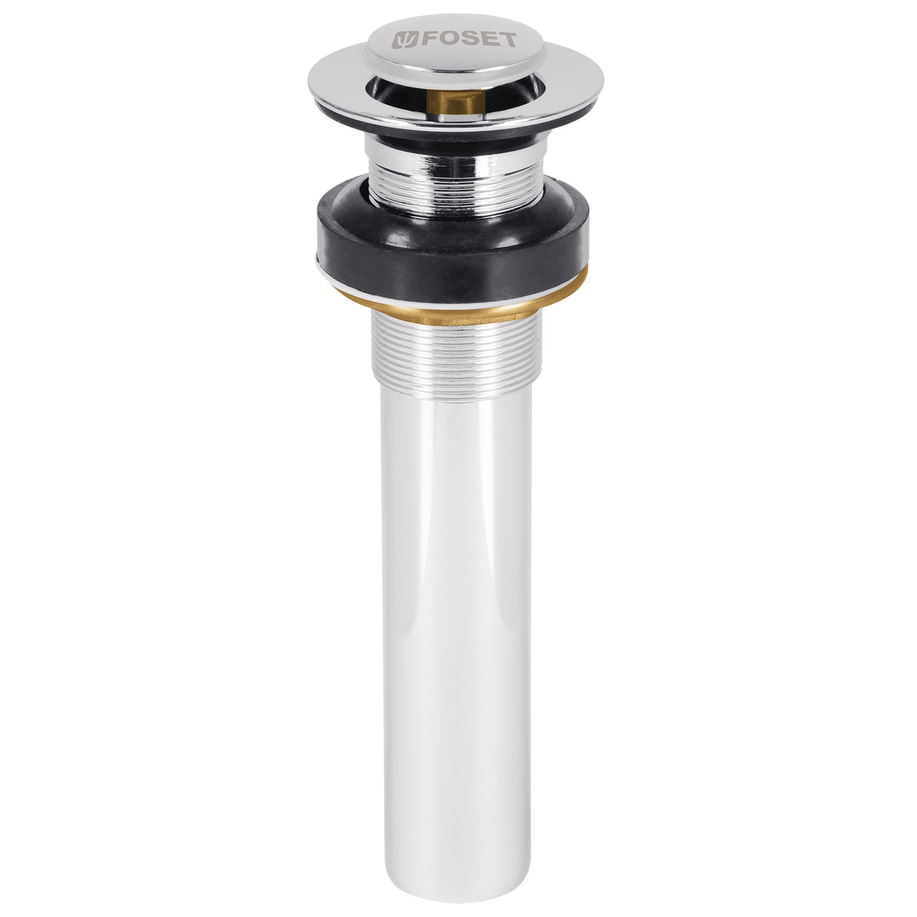 CONTRA P/LAVABO SIN REBOSADERO, SISTEMA PUSH, CROMO, 1-1/4" FOSET 47037