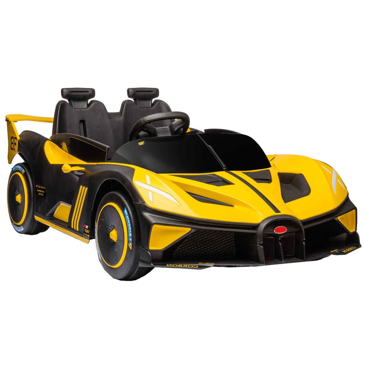 Carro Montable Electrico 12V Deportivo Tipo Bugatti Bolide 806 Amarillo