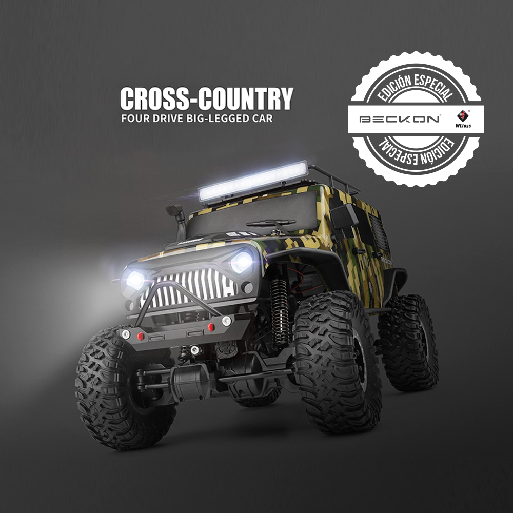 Carro Control Remoto 4x4 off-road 15Km/h 1:10 Jeep Buggy Razer RC Camioneta WLtech WLtoys 104311 Militar