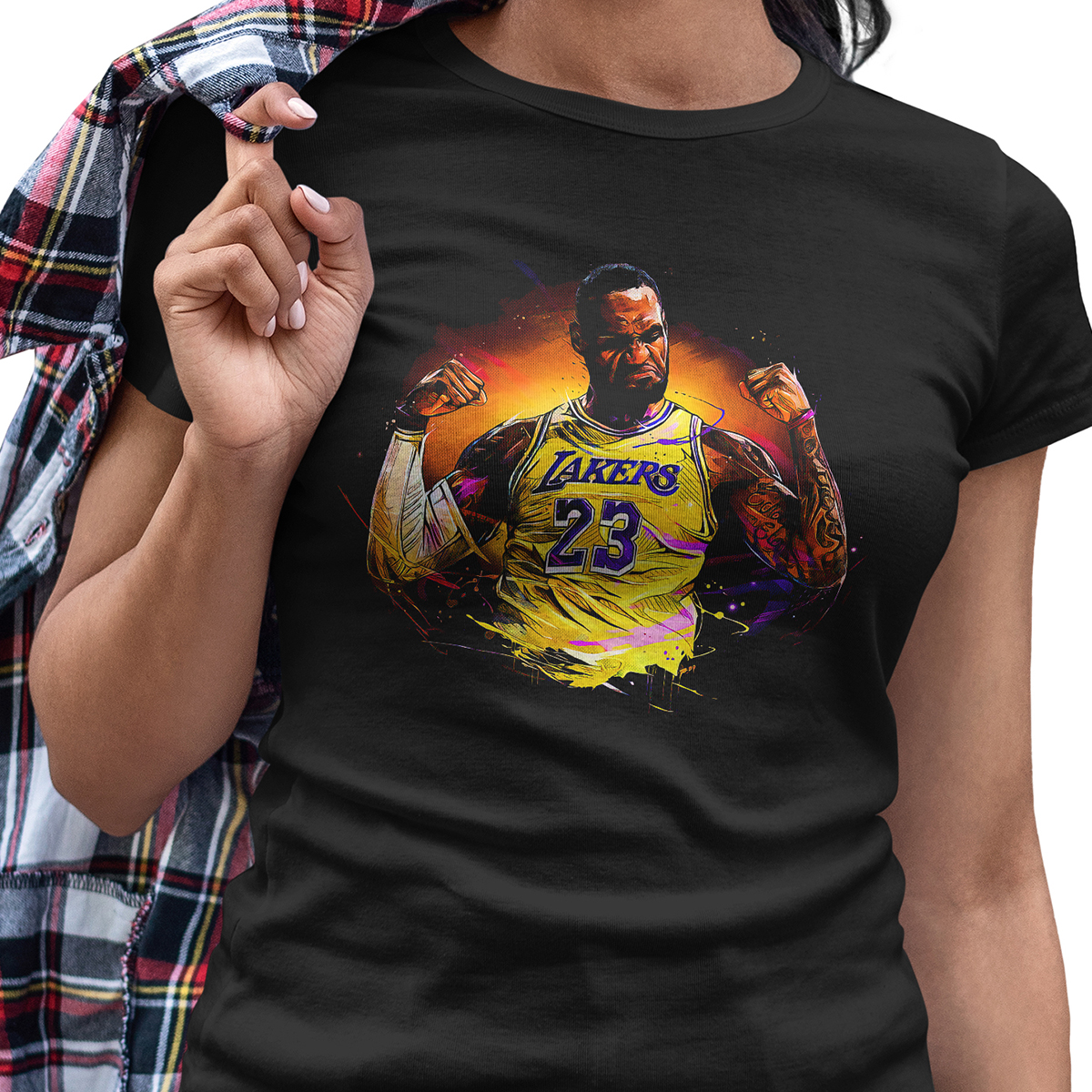 Playera Casual Lebron James Baskeball Negra para Dama