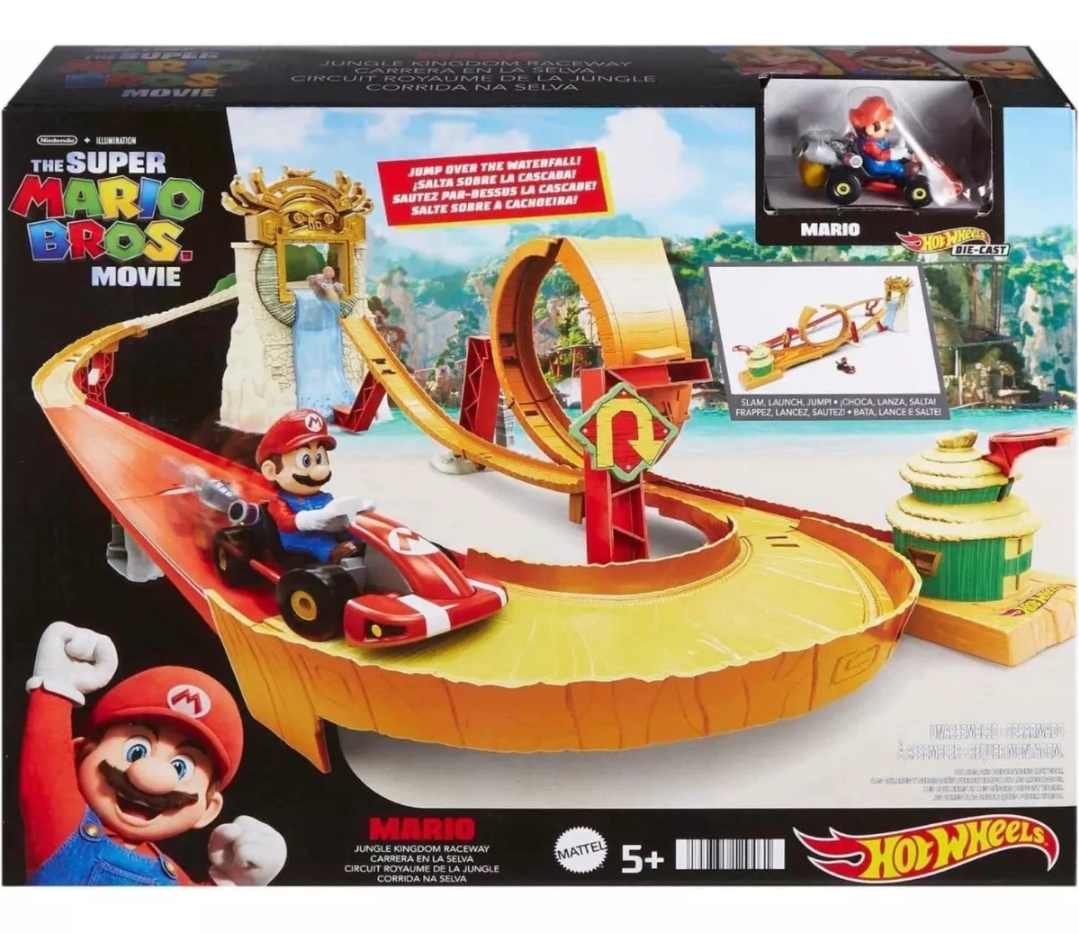 Hot Wheels Mario Kart Pista De Juguete Carrera En La Selva