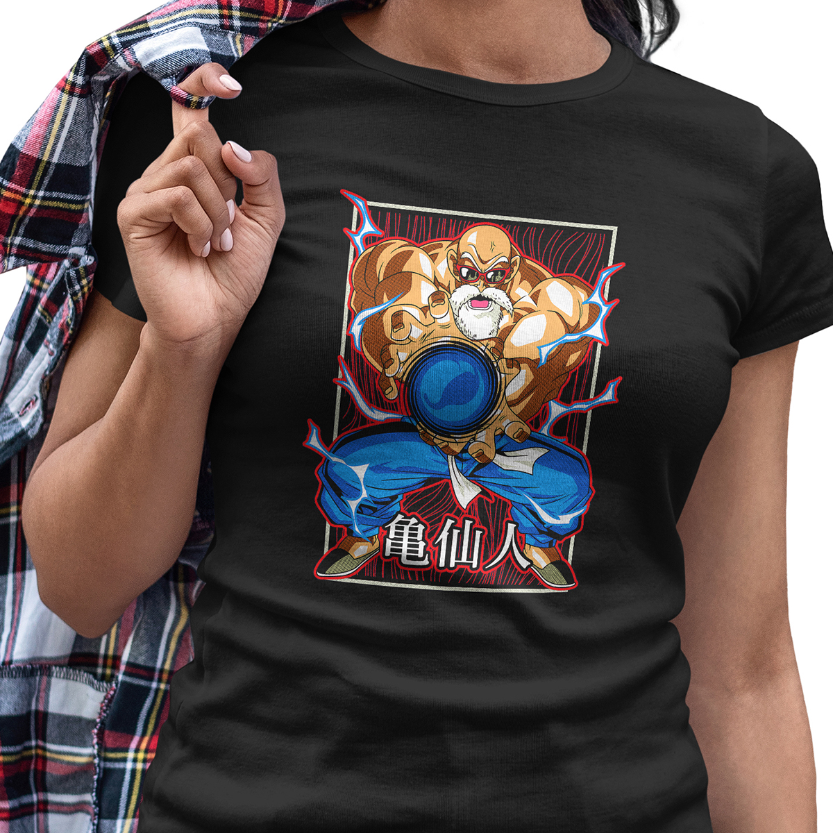 Playera Casual Negra Dama Anime Dragon Ball Rochi