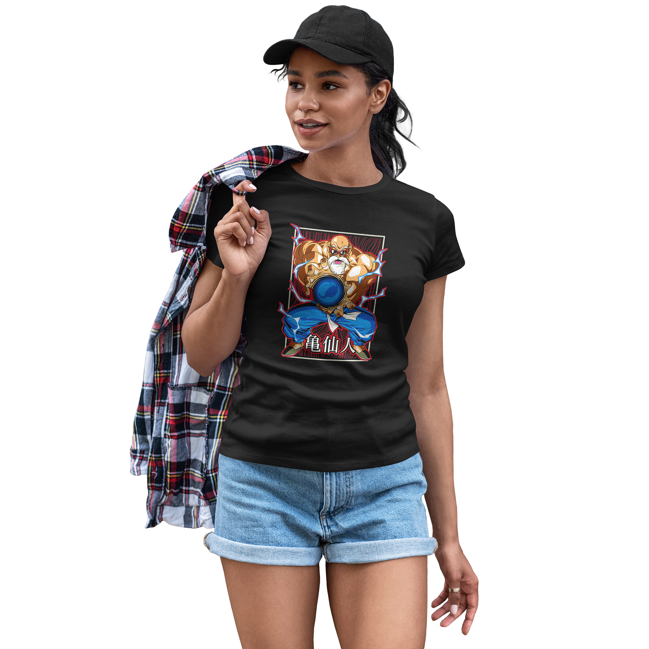 Playera Casual Negra Dama Anime Dragon Ball Rochi