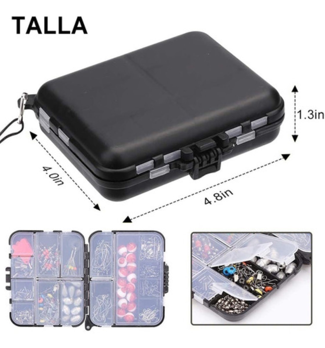 Kit De Accesorios Para Pesca 264 Piezas Con Caja Negro