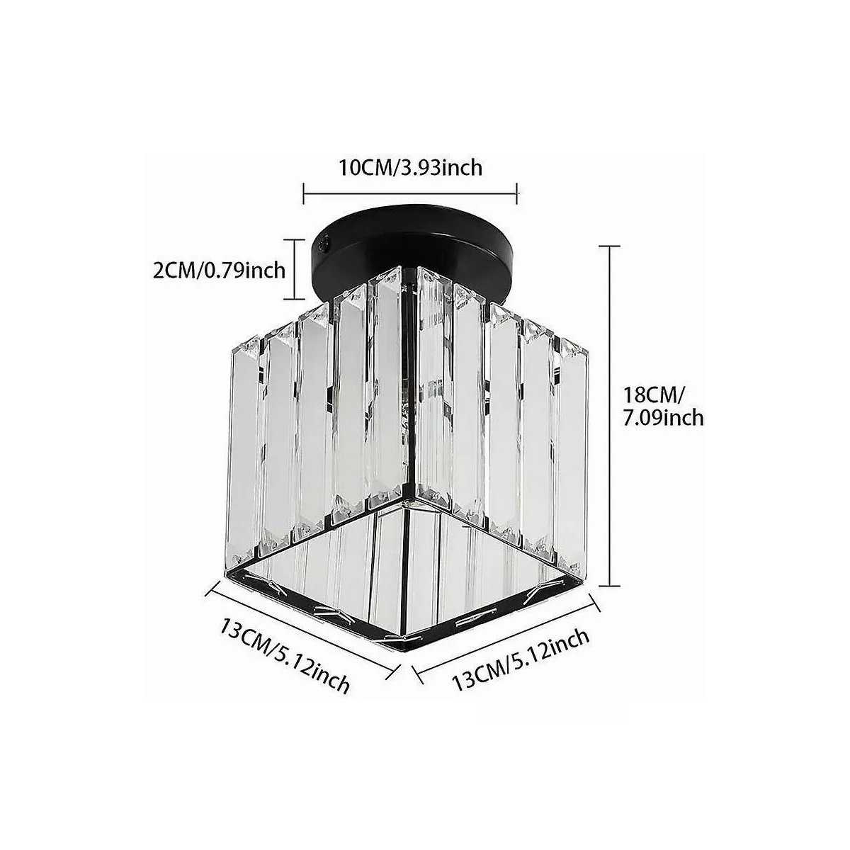 Lámpara De Techo Lámparas Colgante Modernas Cristal Negro Cuadrado