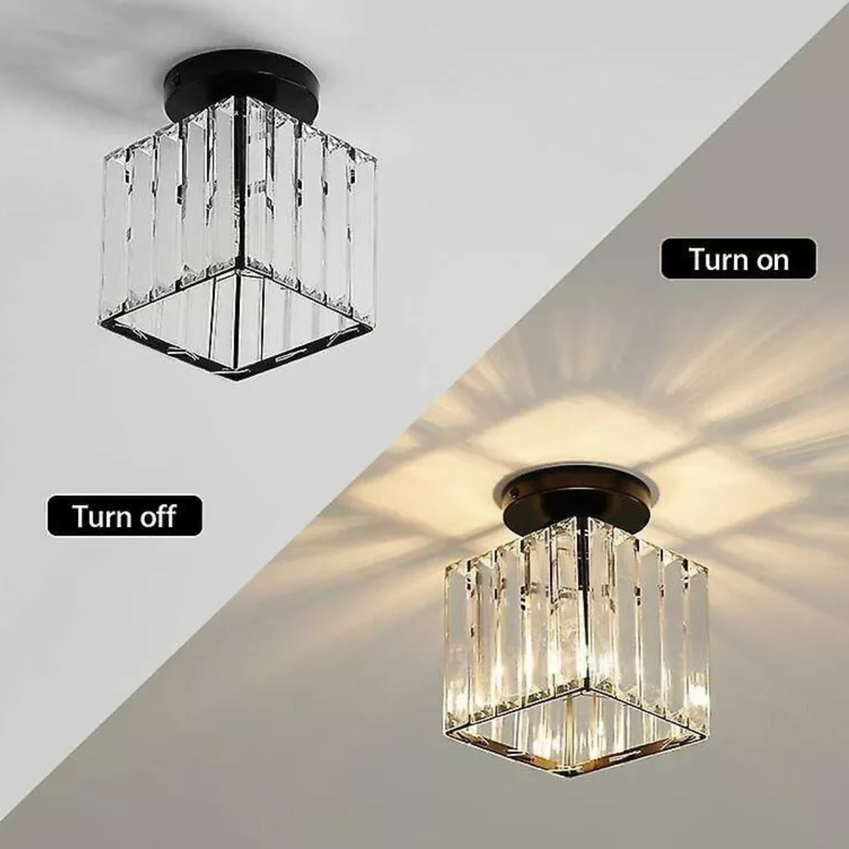 Lámpara De Techo Lámparas Colgante Modernas Cristal Negro Cuadrado