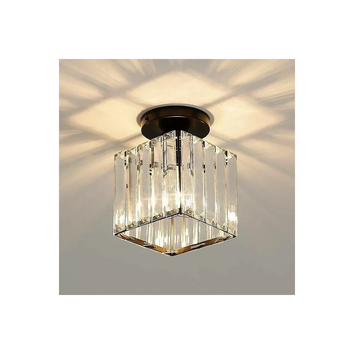 Lámpara De Techo Lámparas Colgante Modernas Cristal Negro Cuadrado