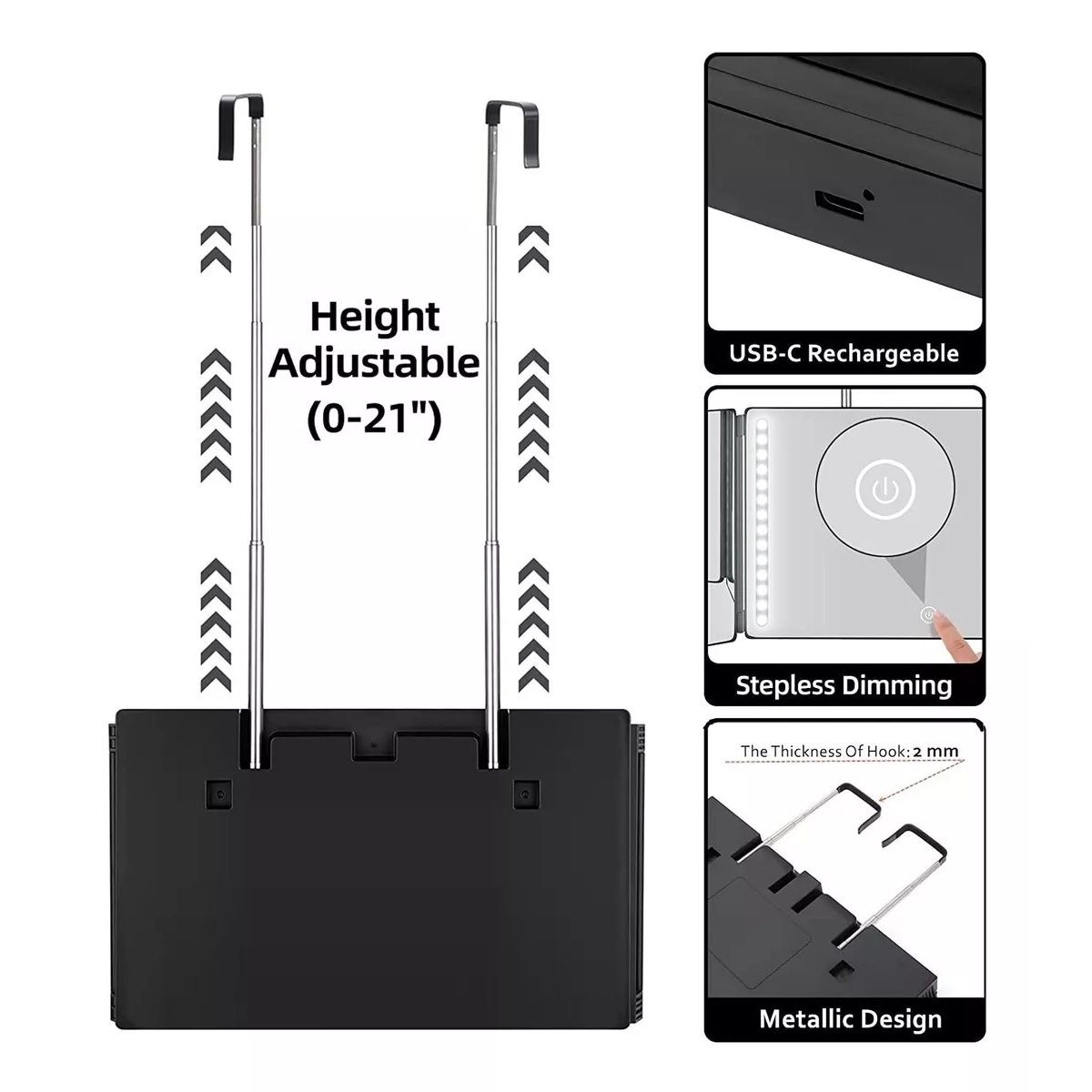 Espejo 360 Grados Luz Tríptica Espejo Para Corte Pelo Estilo