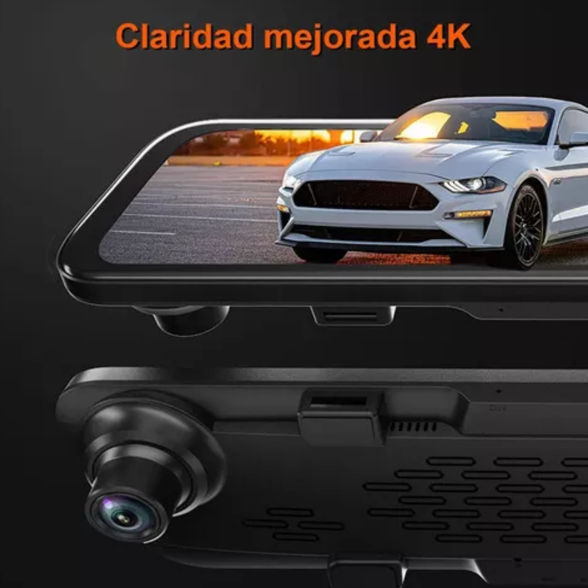 Retrovisor Con Camara Para Automovil 2160p Visión Nocturna,Tarjeta De 32 Gb