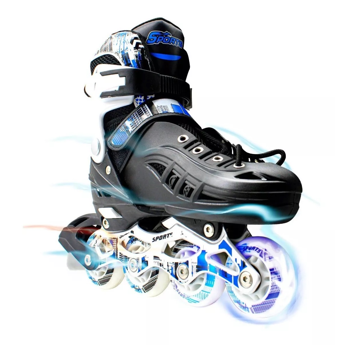 Patines Profesionales Linea Roller Ajustables Adulto Niños Chicos Negro