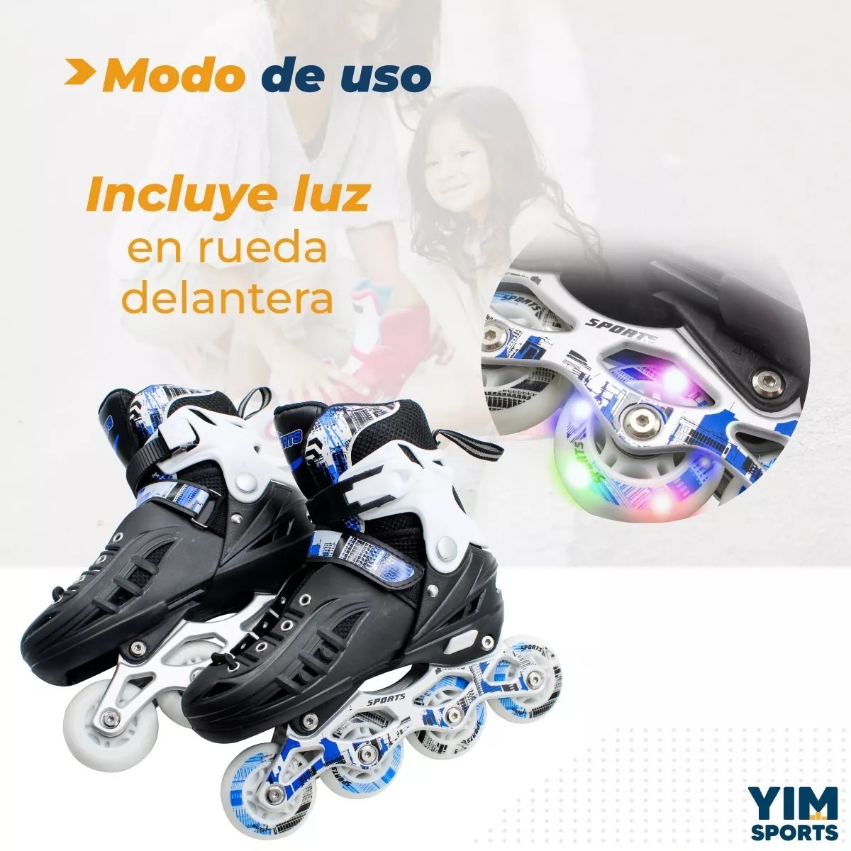 Patines Profesionales Linea Roller Ajustables Adulto Niños Chicos Negro
