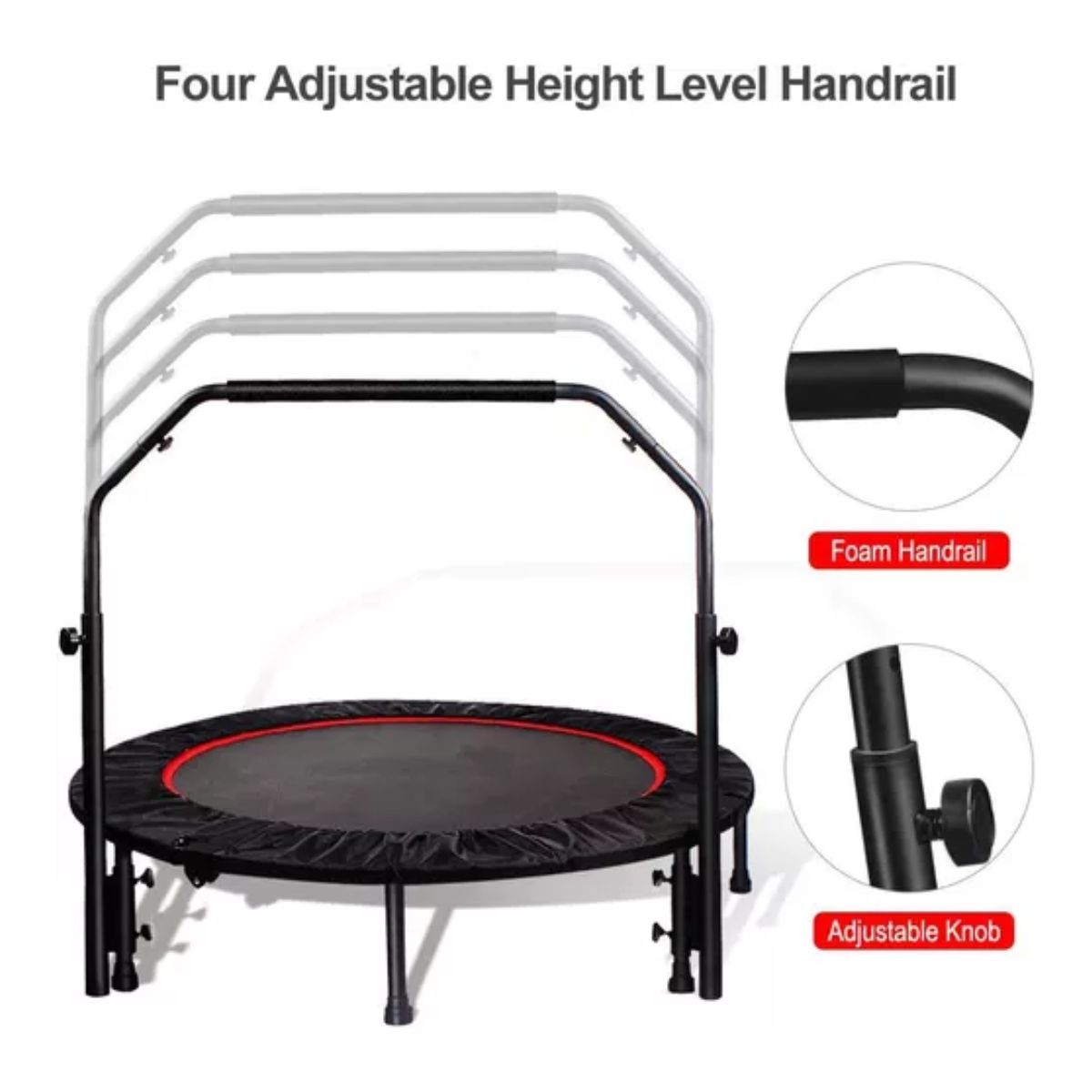 Trampolín Brincolín Aeróbicos Fitness Plegable Ajustable U negro