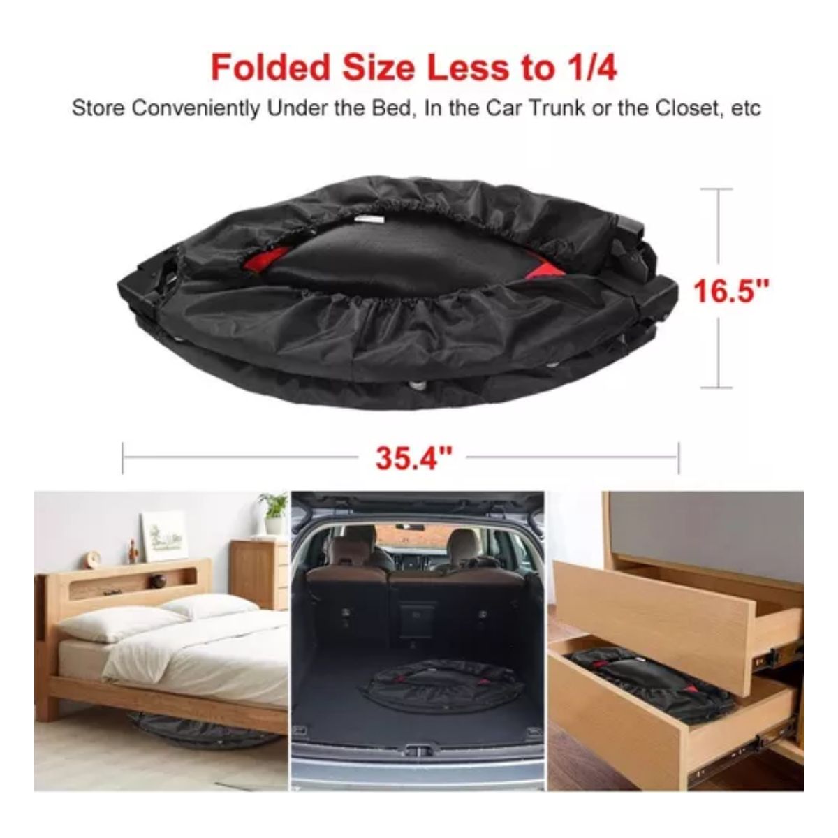 Trampolín Brincolín Aeróbicos Fitness Plegable Ajustable U negro