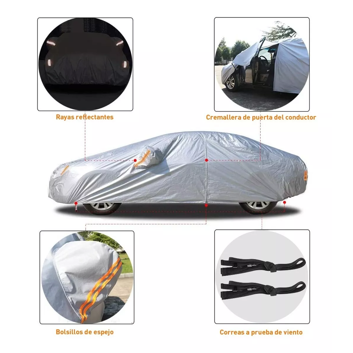 Cubierta Funda Para Auto Impermeable Accesorios Carro 4.7m