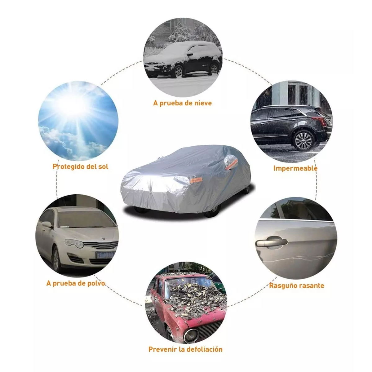 Cubierta Funda Para Auto Impermeable Accesorios Carro 4.7m