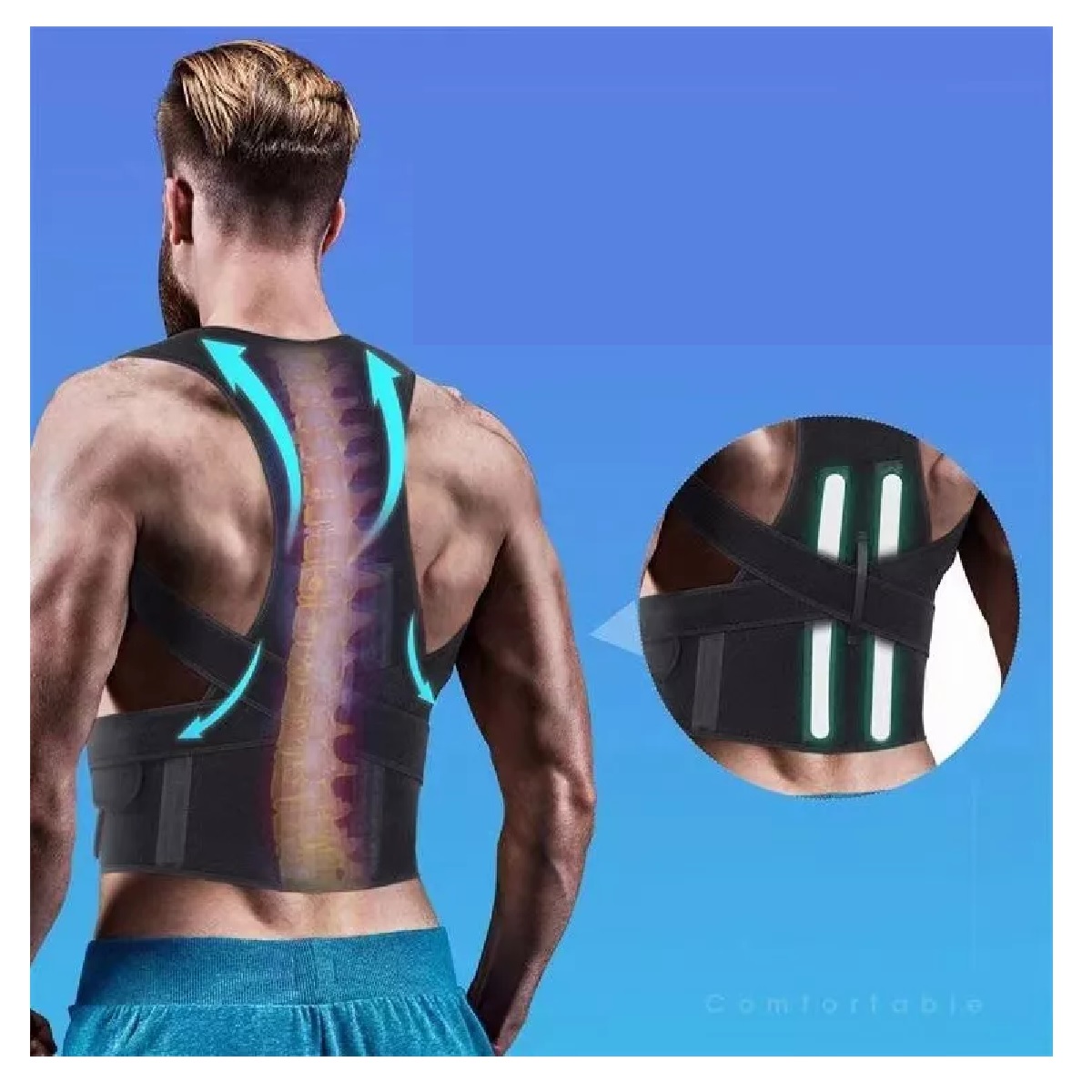 Corrector Postura Espalda Para Hombre Y Mujer Ajustable Faja M