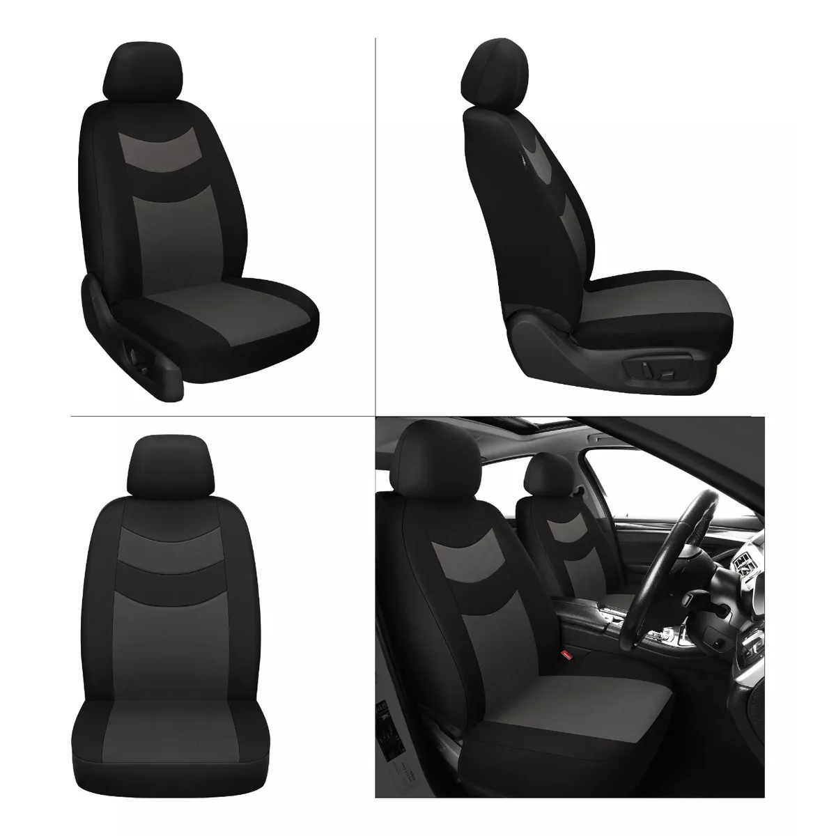 Fundas De Poliéster Para 5 Asientos De Auto Negro