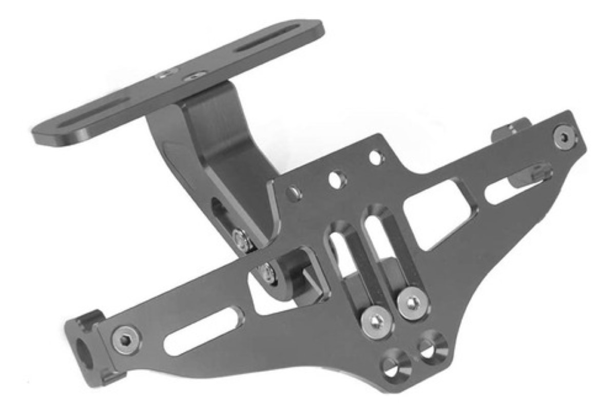 Placa De Matrícula De Aleación De Aluminio C/luz Led P/moto GRIS 