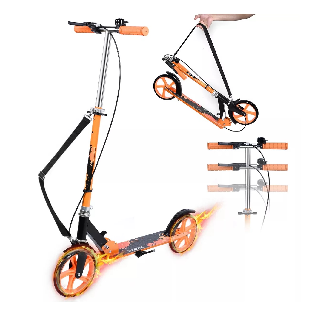 Scooter Para Adultos, Patín Del Diablo Ajustable, Patinete