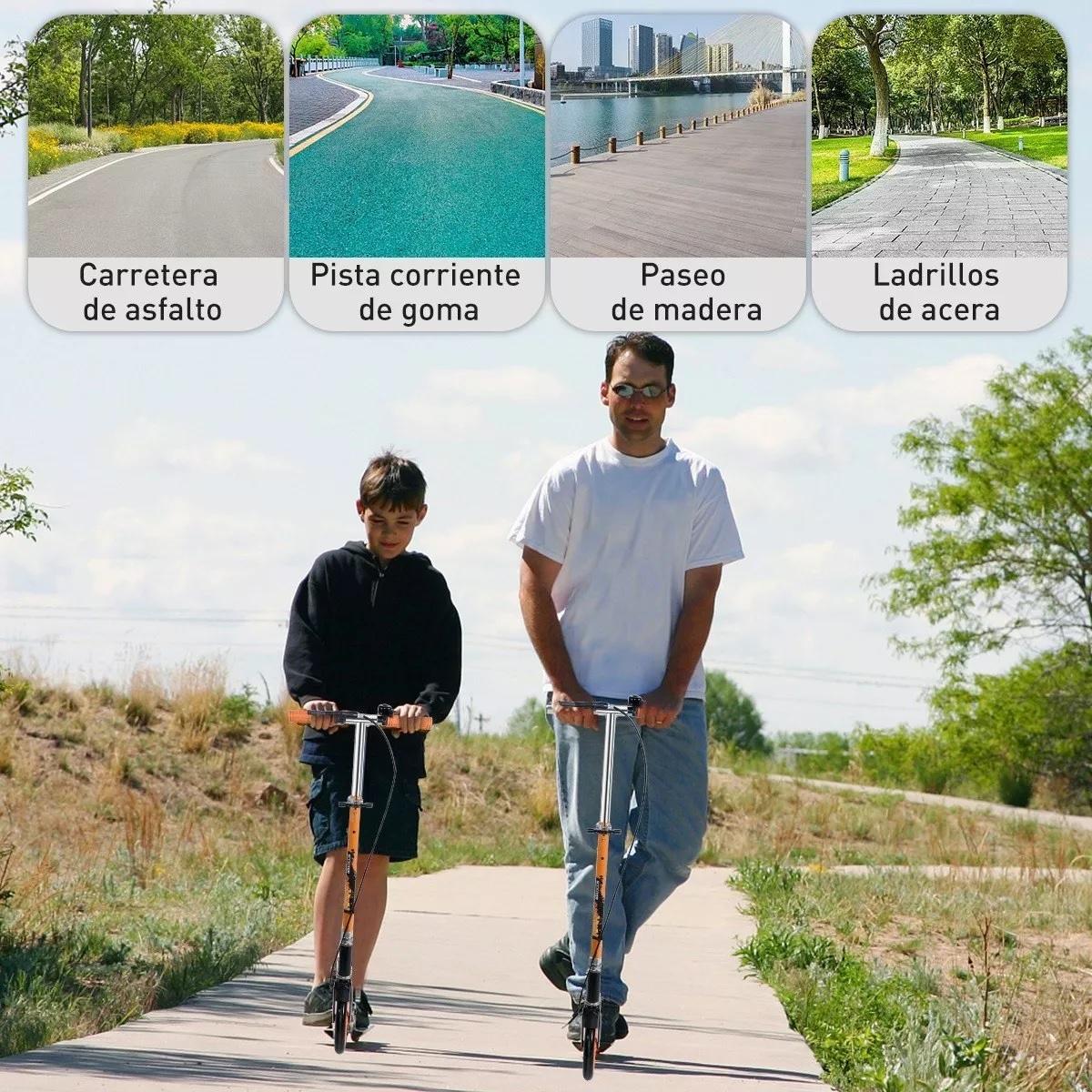 Scooter Para Adultos, Patín Del Diablo Ajustable, Patinete