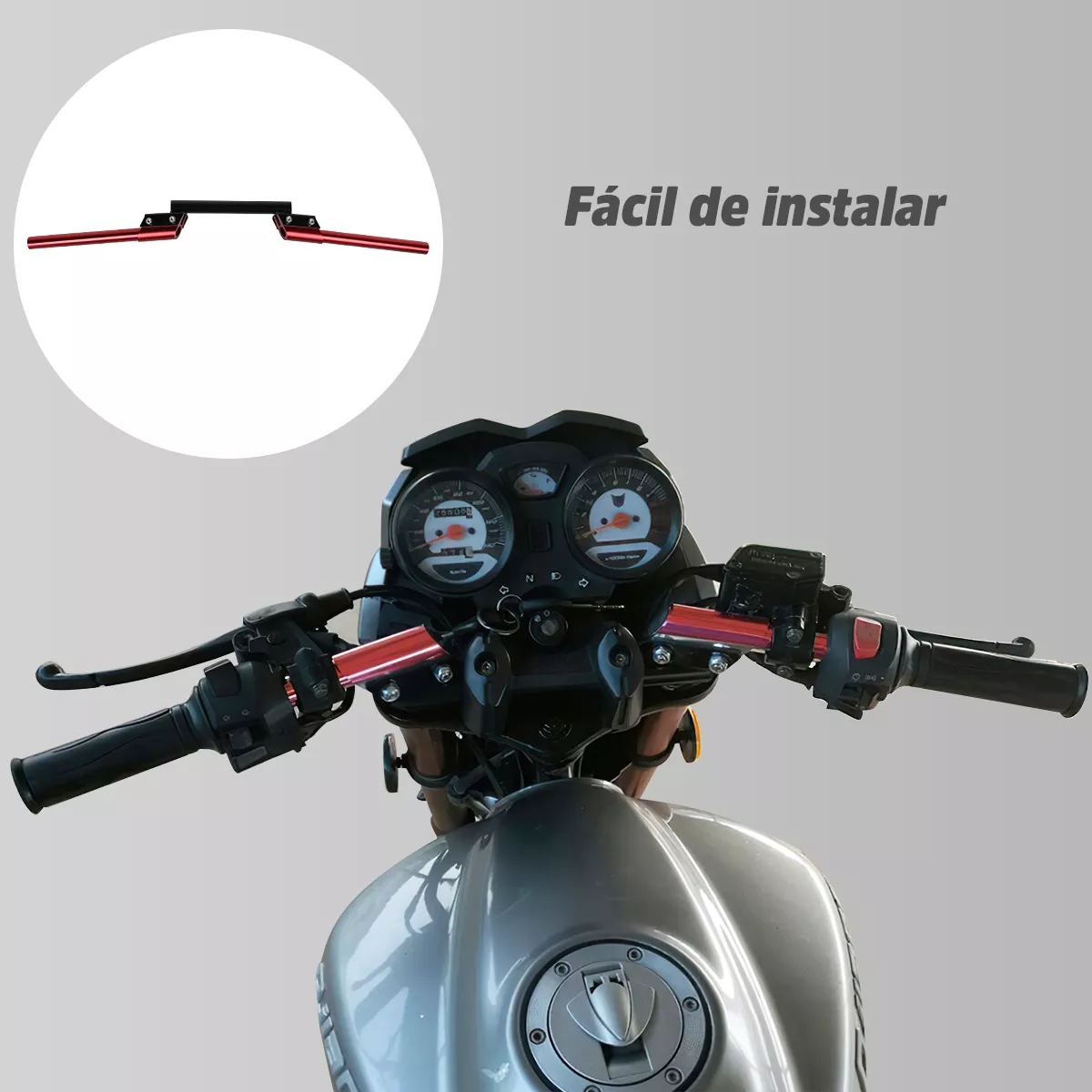 Manubrio Deportivo Moto Metalico Universal Posiciones 3 Pzs Rojo