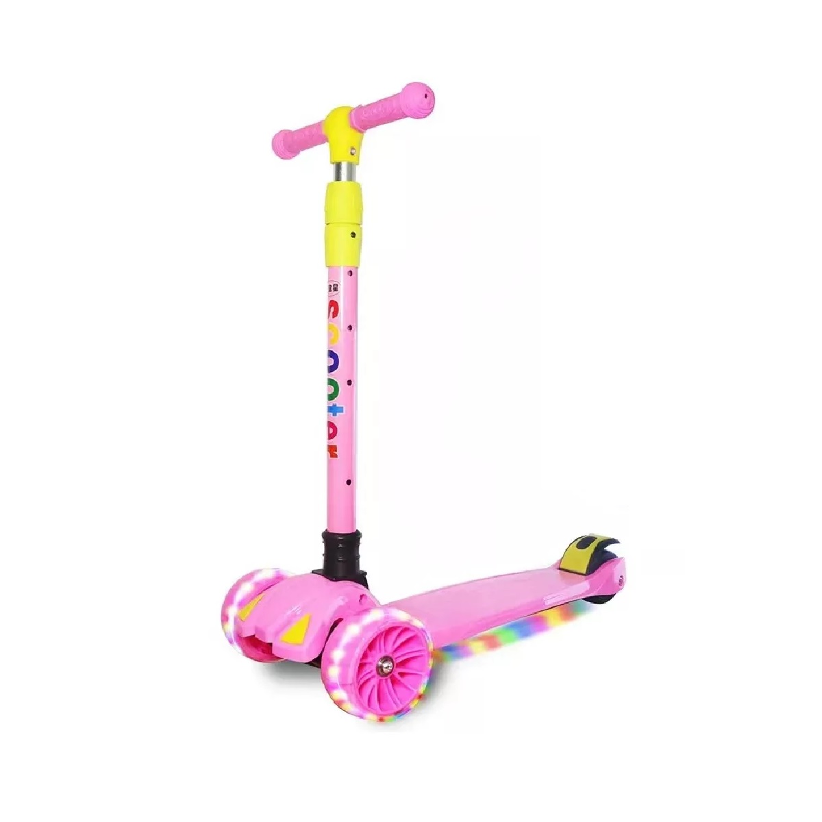 Scooter De Tres Ruedas Con Luces Led Y Música,  Rosa Puro