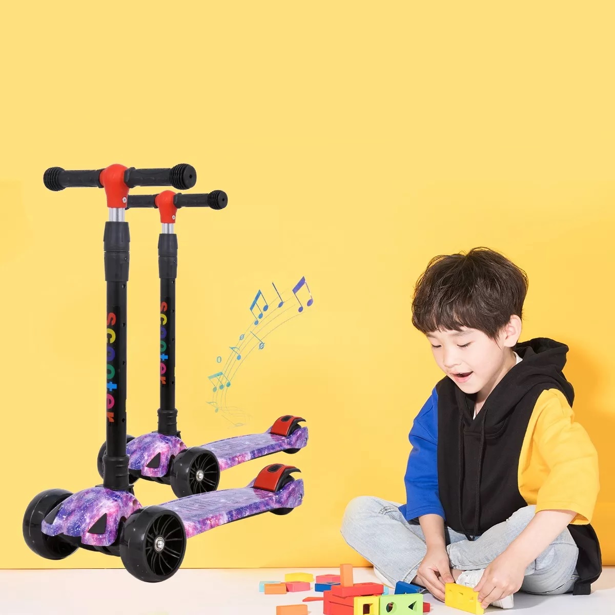 Scooter Para Niños Con Luces Led Y Música