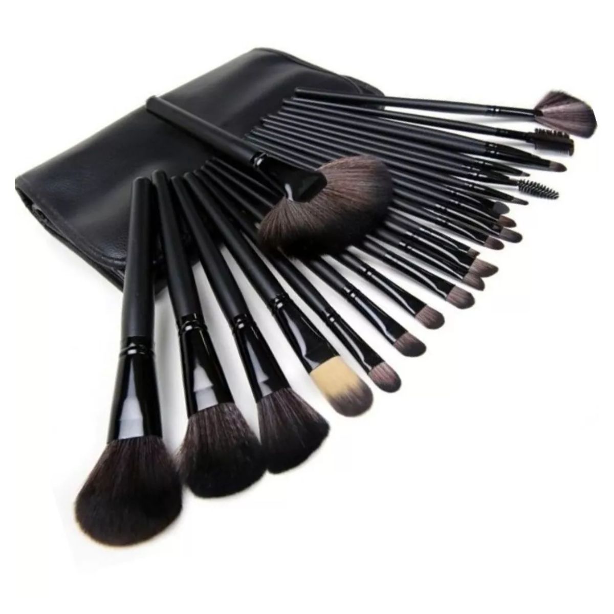 Brochas De Maquillaje Kit 24 Pcs Para Maquillaje Profesional, Color Negro