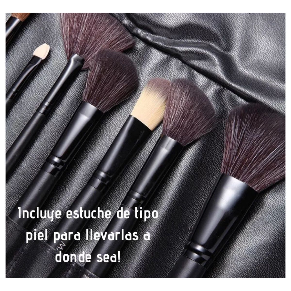 Brochas De Maquillaje Kit 24 Pcs Para Maquillaje Profesional, Color Negro