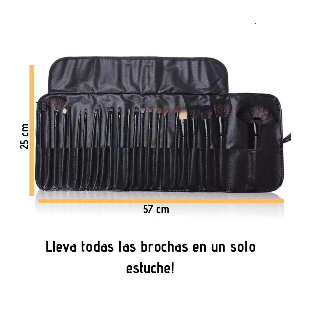 Brochas De Maquillaje Kit 24 Pcs Para Maquillaje Profesional, Color Negro